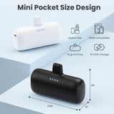 Mini 5200mAh Portable Charger for iPhone – Compact Plug-In Power Bank (2 Pack)