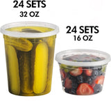 Reusable Deli Food Storage Containers with Lids – 48-Piece BPA-Free Leakproof Bulk Set (Clear)