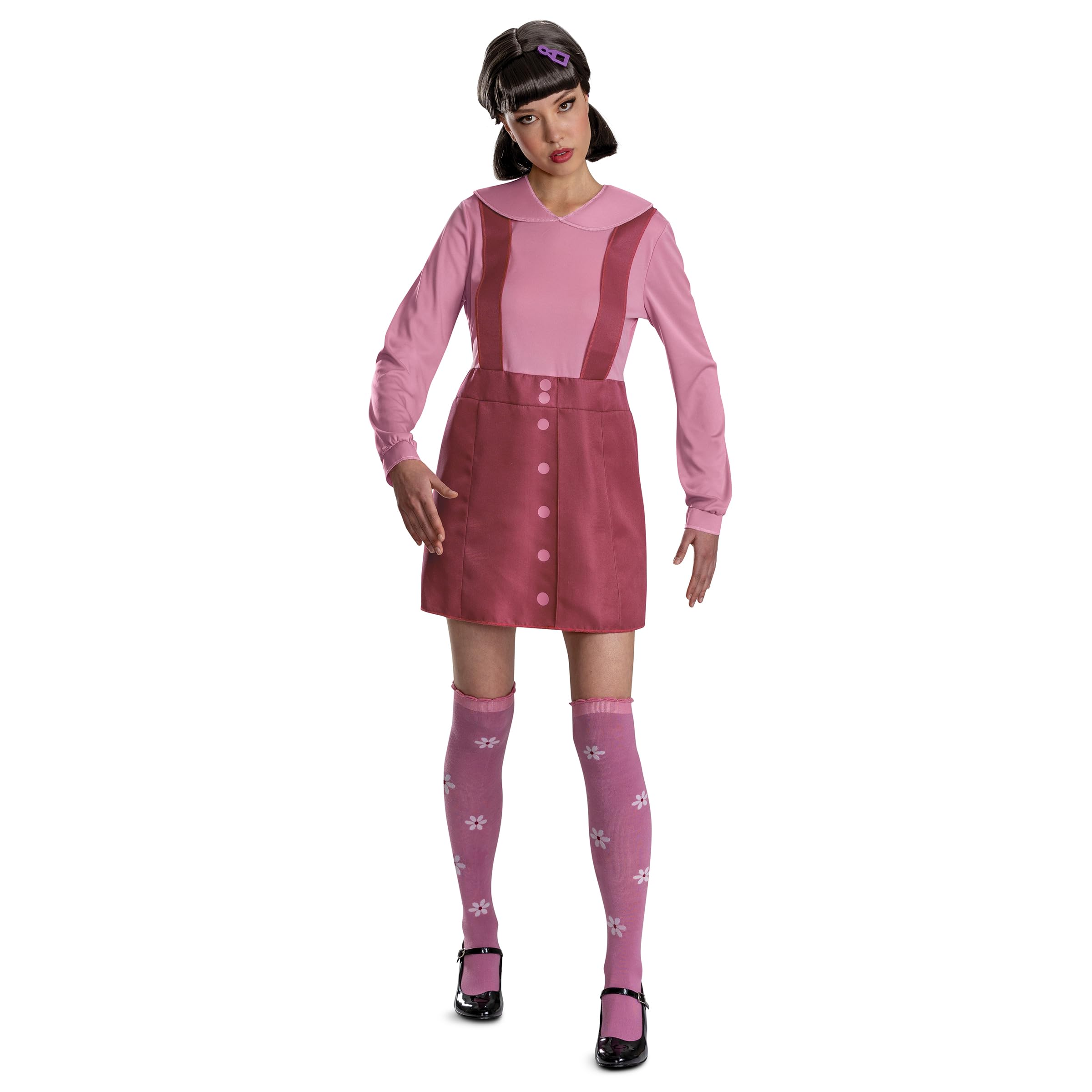 Squid Game Season 2 Red Light Green Light Doll Costume for Adults – Official Deluxe Dress, Wig & Socks Set