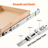 Solid Birch Wood Pull-Out Cabinet Drawer with Soft-Close Slides – Heavy-Duty Slide-Out Shelf for Kitchen, Pantry & Bathroom (17” W x 21” D)