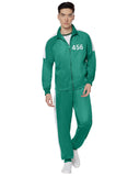 Adult Squid Game Player Costume – Official Green Tracksuit with Number Stickers for Halloween & Cosplay