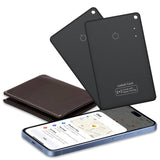 Ultra Slim Wallet Tracker Card Compatible with Apple Find My Rechargeable Bluetooth Tracking Card IP68 Waterproof Black