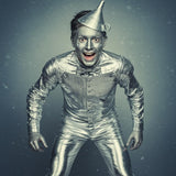 Tin Man Costume Accessory Set – Silver Funnel Hat, Axe, Gloves & Heart Patch 🌪️❤️✨