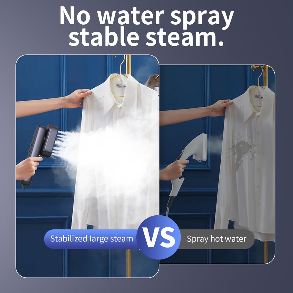 Dual Voltage Travel Garment Steamer Iron 2200W Portable Handheld Wrinkle Remover with Ceramic Plate