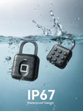 NexusLab Bluetooth Fingerprint Smart Padlock with Tuya App Control, IP67 Waterproof Biometric Lock for Gym, Travel & Outdoor Security