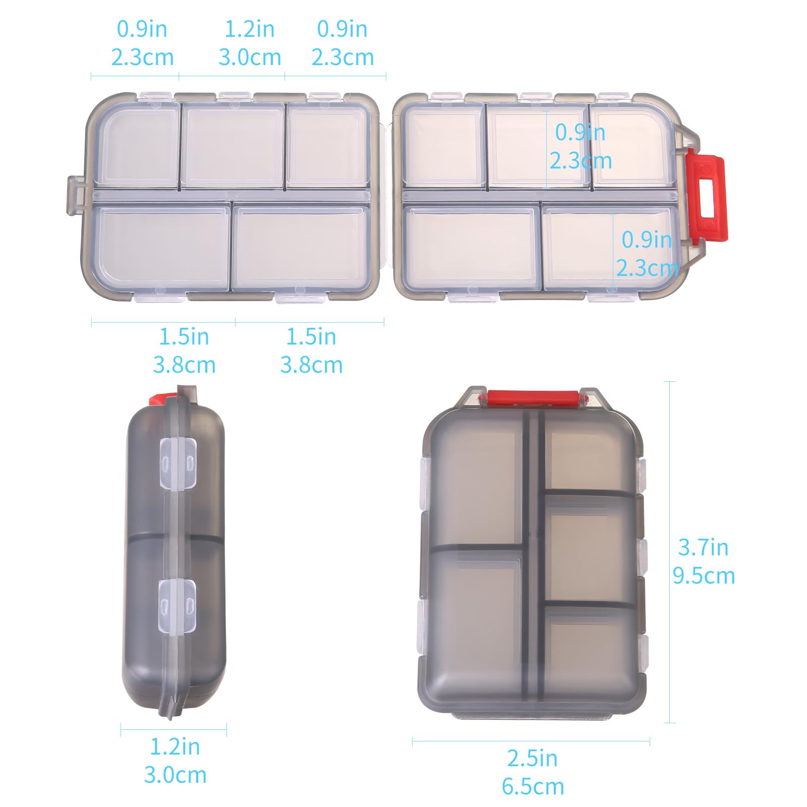 Portable Travel Pill Organizer with 10 Compartments – Compact Weekly Medication Storage Case for Purse, Backpack & Travel