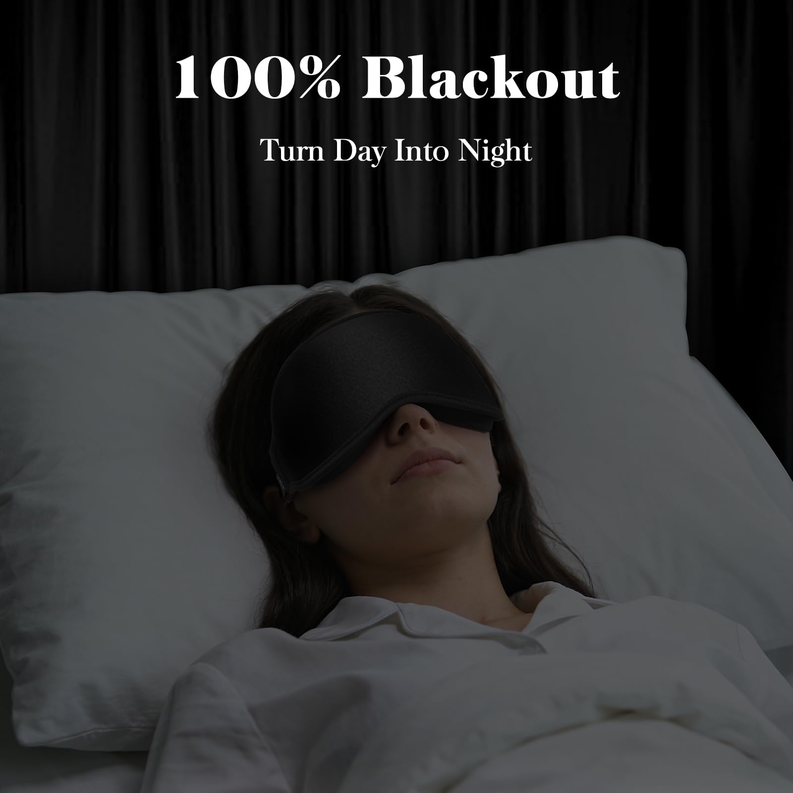3D Contoured Sleep Mask with Memory Foam – 100% Light Blocking Comfortable Eye Mask for Travel, Meditation & Deep Sleep