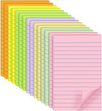 375-Sheet Lined Sticky Notes in 7 Bright Colors