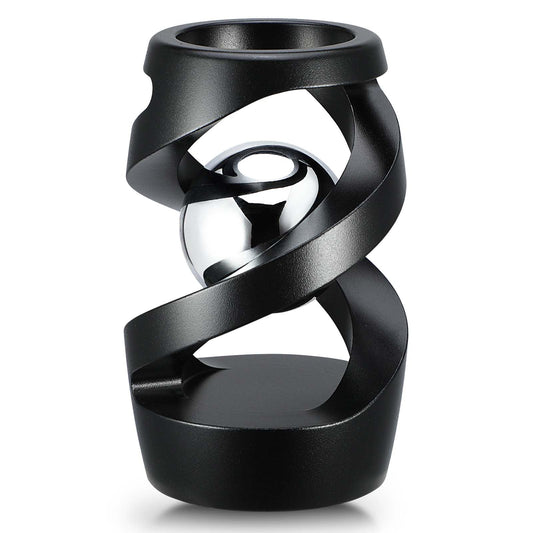 Kinetic Optical Illusion Fidget Spinner Ball Aluminum Desktop Stress Relief Toy Focus Gadget for Kids & Adults Black