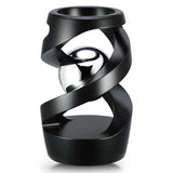 Kinetic Optical Illusion Fidget Spinner Ball Aluminum Desktop Stress Relief Toy Focus Gadget for Kids & Adults Black