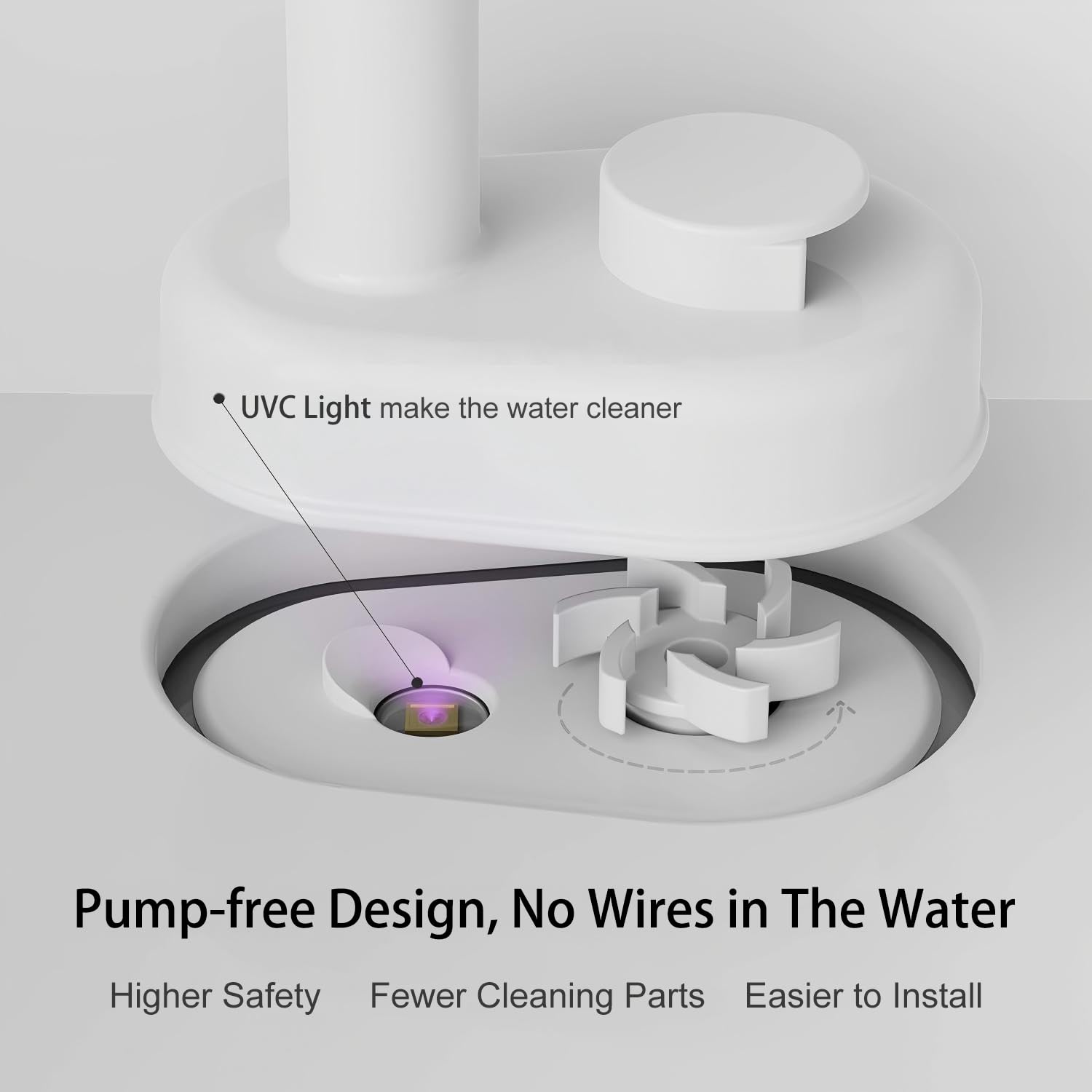 Bellkaspet M1 Pro Smart Wireless Cat Water Fountain with App Monitoring, Motion Sensor & 10,000mAh Battery – Stainless Steel, White