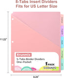 5-Piece Pastel Pocket Binder Divider Set