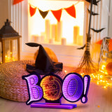 USB Halloween Tunnel Light “BOO!” 🎃 – Infinity Mirror Pumpkin Light with Orange & Purple LED Glow