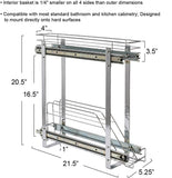 Household Essentials Glidez 2-Tier Pull-Out Cookware Organizer – Chrome Slide-Out Rack with Dual Storage Levels