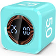 COWVTUJ Mint Green Flip Cube Pomodoro Timer with Visual LED Time Bars, Silent Mode & USB-C Rechargeable Design