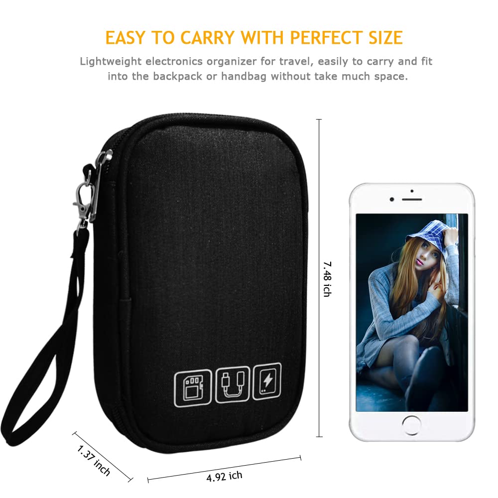 Portable Electronics Organizer Travel Case – Cable & Gadget Storage Bag for Chargers, USB Cords, Hard Drives & Tech Accessories