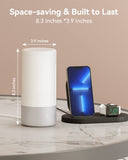 360° Silver Touch Table Lamp – Dimmable RGB Nightstand Light with 3 Brightness Levels
