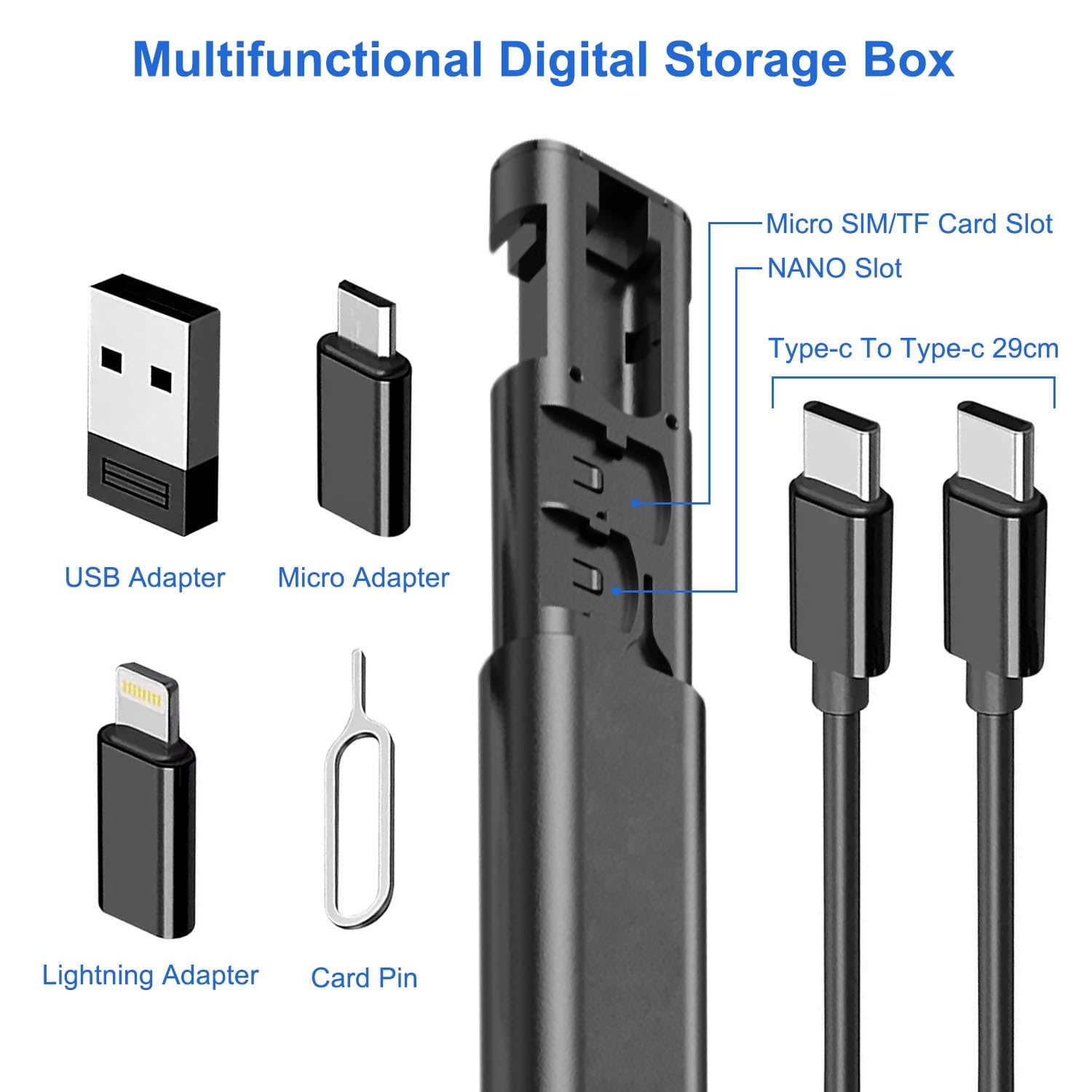 Multifunction USB Adapter Kit with 60W Fast Charging Cable – Travel Charging & Data Transfer Set