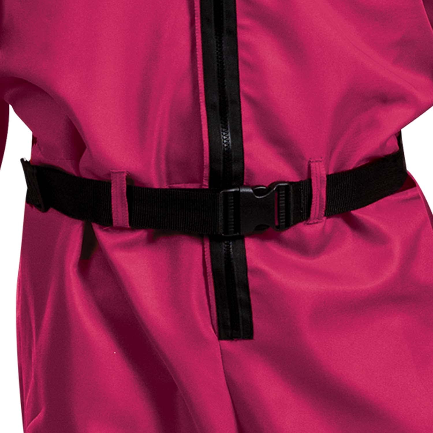 Squid Game Guard Costume – Official Netflix Inspired Triangle Mask Jumpsuit with Belt & Hood