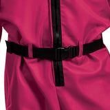 Squid Game Guard Costume – Official Netflix Inspired Triangle Mask Jumpsuit with Belt & Hood