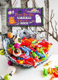 Reversible Trick or Treat Halloween Sign – Double-Sided Candy Bowl Door Hanger (10x5 Inch PVC)