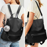 CHERUTY Women’s Anti-Theft Nylon Backpack Purse – Lightweight Fashion Travel Backpack with Rear Zipper Design (Black)