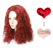 Girls Red Heart Costume Set – Jacket, Pants, Wig & Accessories (Bracelet, Necklace, Earrings, Hairpin)