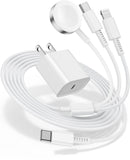 3-in-1 Apple Watch & iPhone Fast Charging Cable – Magnetic USB-C Travel Charger with 20W Adapter