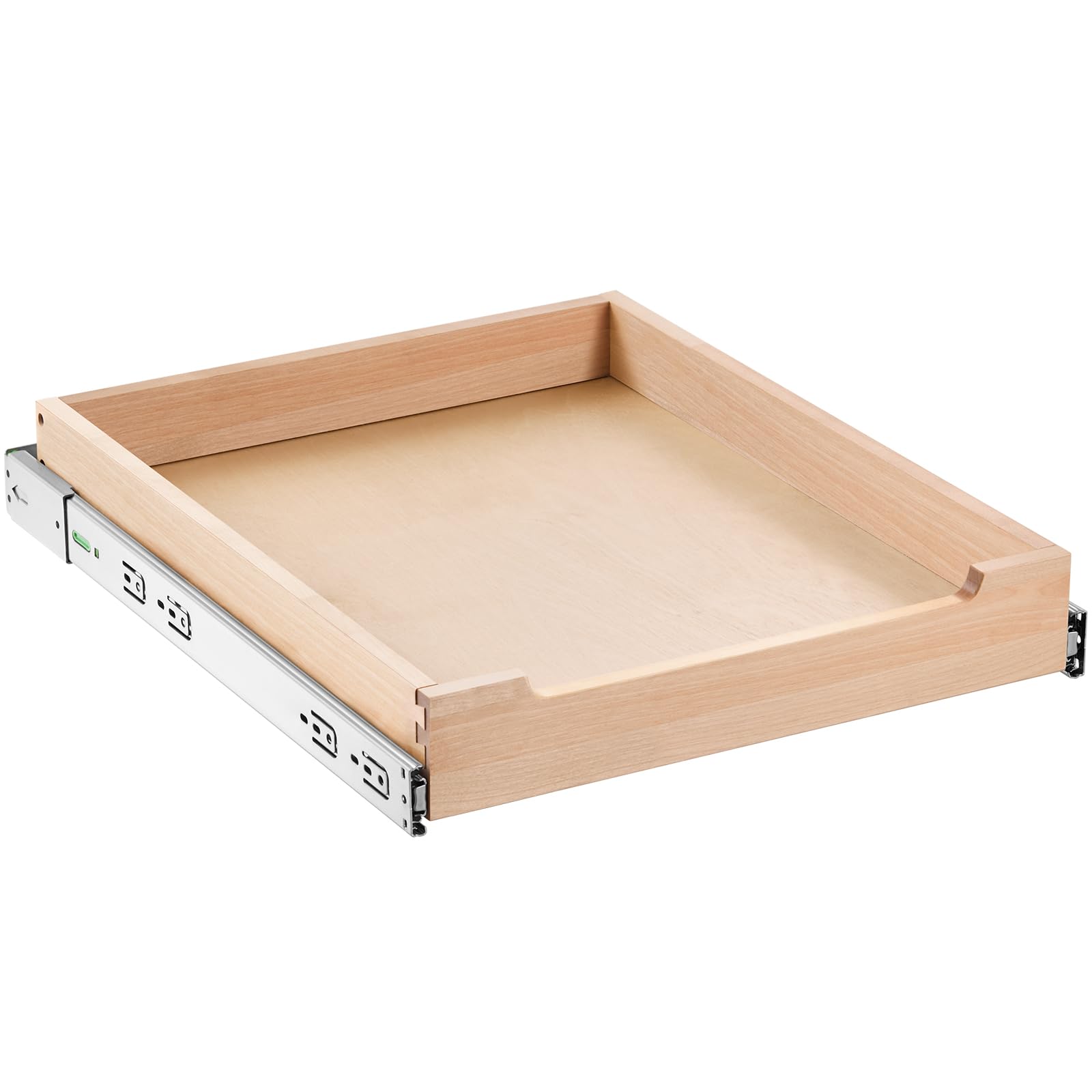 Solid Birch Wood Pull-Out Cabinet Drawer with Soft-Close Slides – Heavy-Duty Slide-Out Shelf for Kitchen, Pantry & Bathroom (17” W x 21” D)