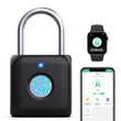 Keylesslife Bluetooth Fingerprint Smart Padlock with App Control, USB Rechargeable Biometric Lock for Gym, Luggage & Storage