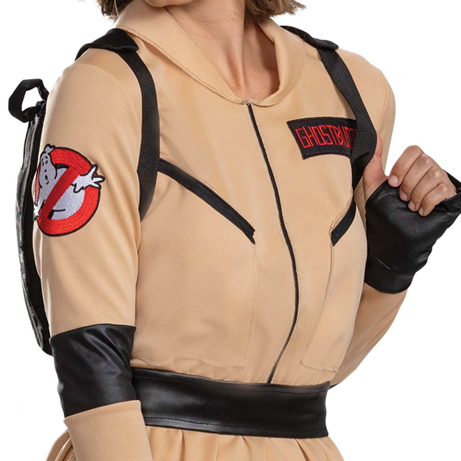 Women’s Ghostbusters Deluxe Costume – Official 80’s Movie Dress with Belt, Proton Pack & Gloves (Model 120159E)