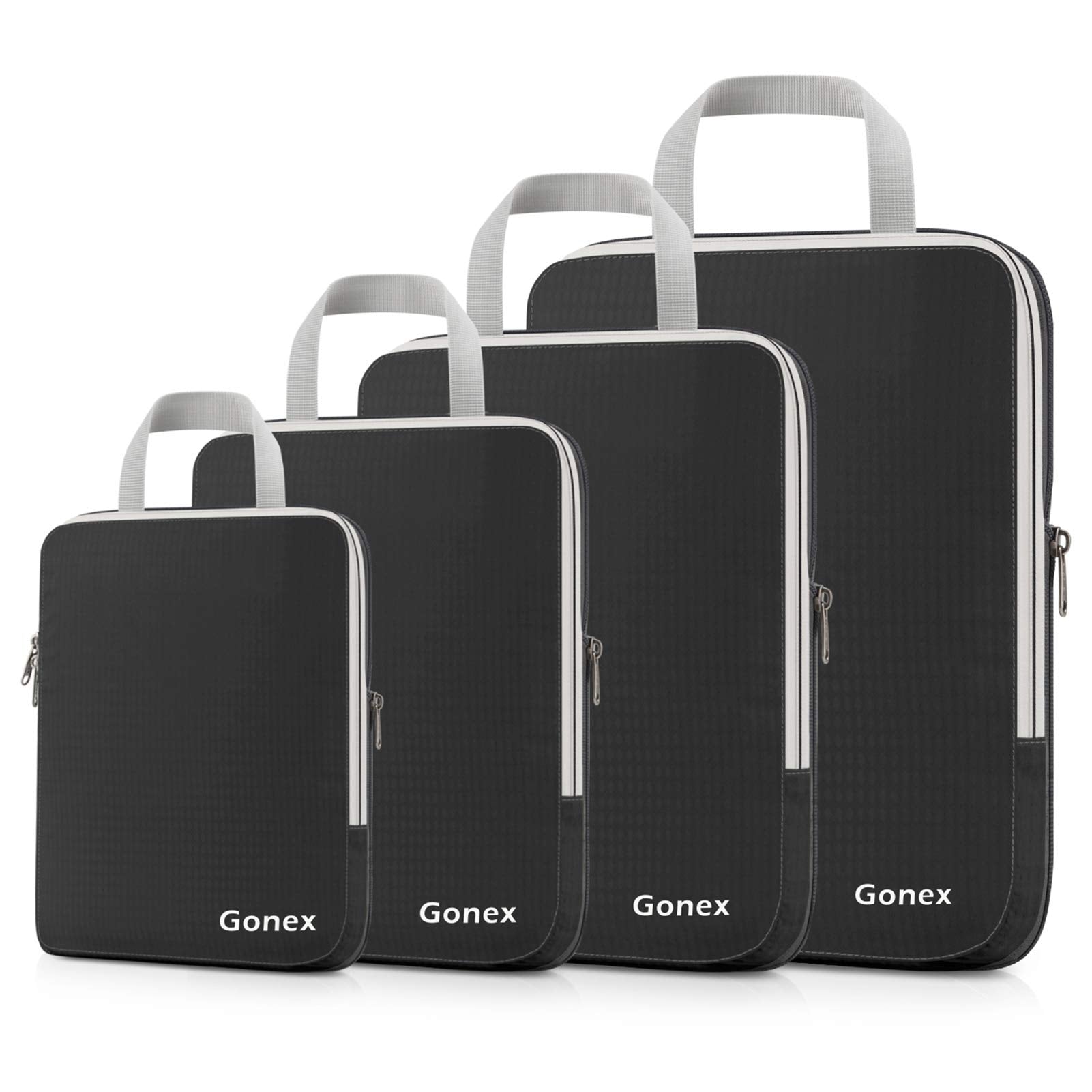 Gonex Compression Packing Cubes 4-Piece Set – Expandable Travel Organizers for Luggage & Backpacks