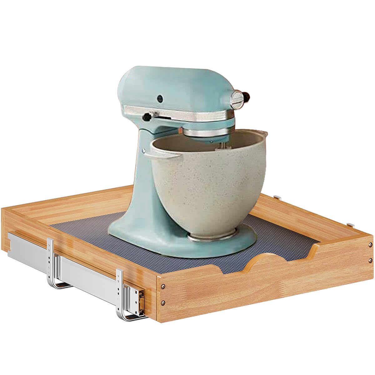 Pull-Out Wooden Cabinet Organizer Shelf – Smooth Slide Drawer System for Kitchen, Pantry & Bathroom (White)