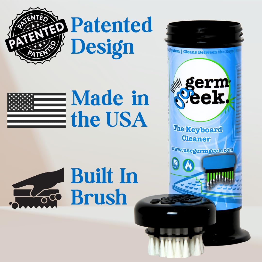 Germ Geek Precision Electronics Cleaning Kit with Anti-Static Brush, Multi-Purpose Cleaner for Keyboards, Laptops, Phones, and Devices