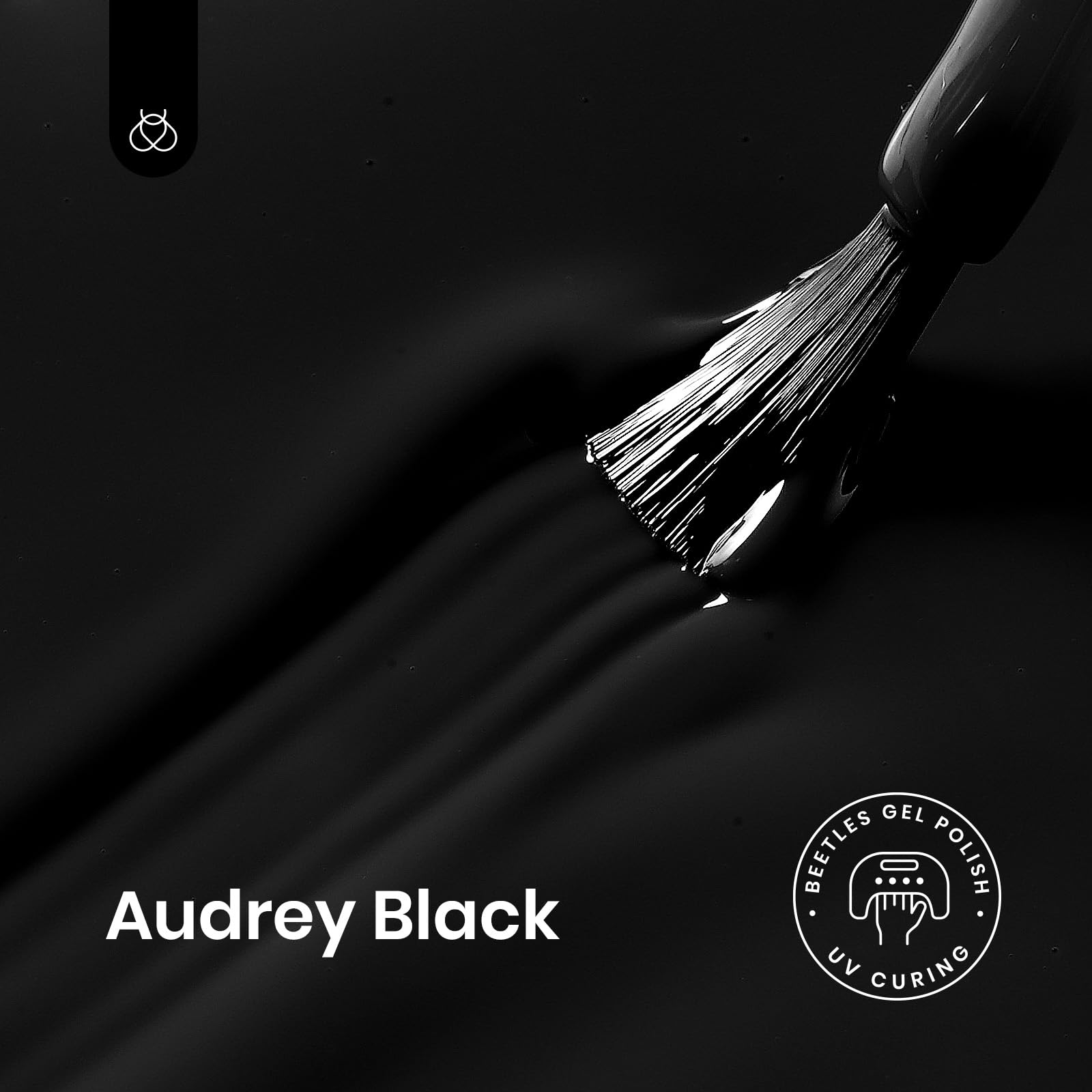 Audrey Black Gel Nail Polish – 15ml Long-Lasting UV/LED Soak Off Gel with High Gloss Finish