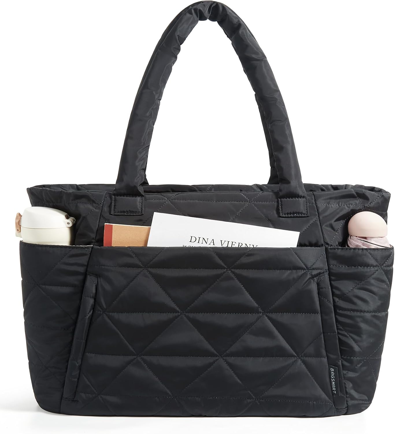 Puffy Tote Bag for Women - Lightweight 15.6" Laptop Work Bag