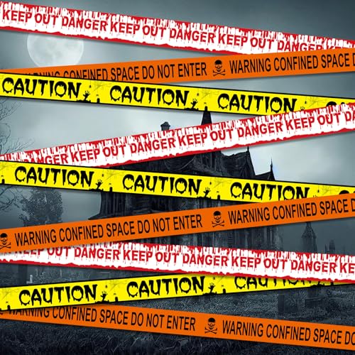 Halloween Fright Tape Bundle – 3 Rolls “Keep Out”, “Caution”, “Warning” Scary Party Decoration Set