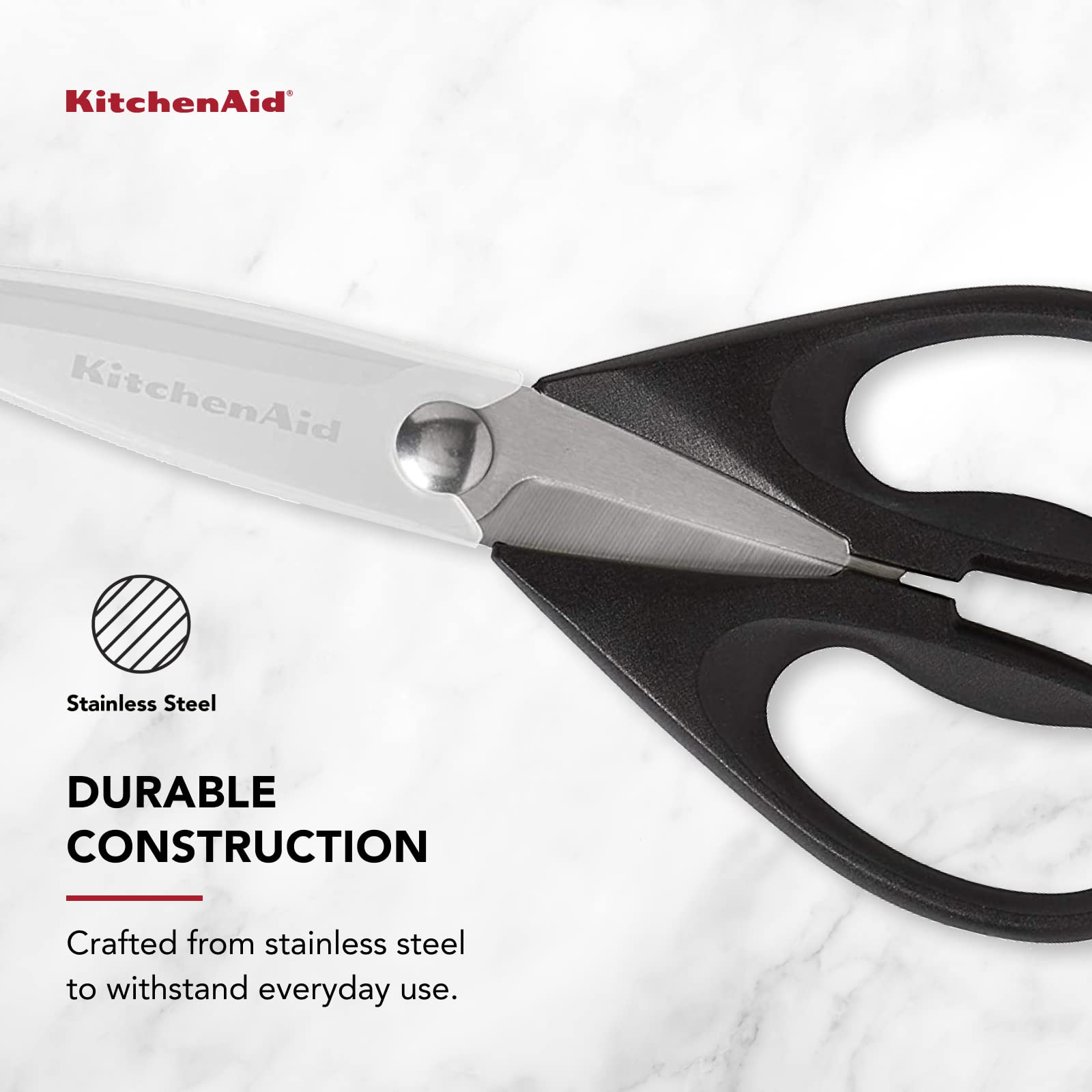 Heavy-Duty Stainless Steel Kitchen Shears with Soft Grip & Blade Guard