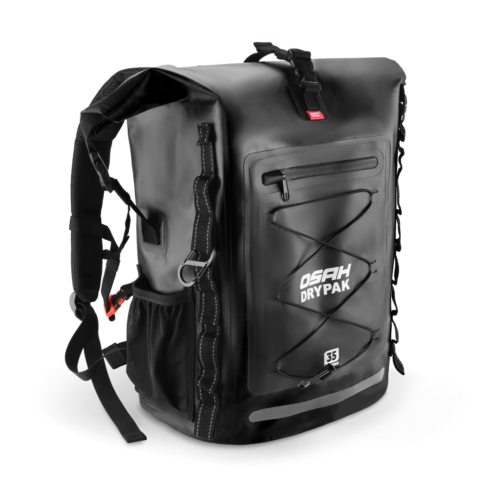 OSAH DryPak Heavy-Duty Waterproof Backpack Roll-Top Hiking & Outdoor Dry Bag – 35L / 55L / 85L – Black