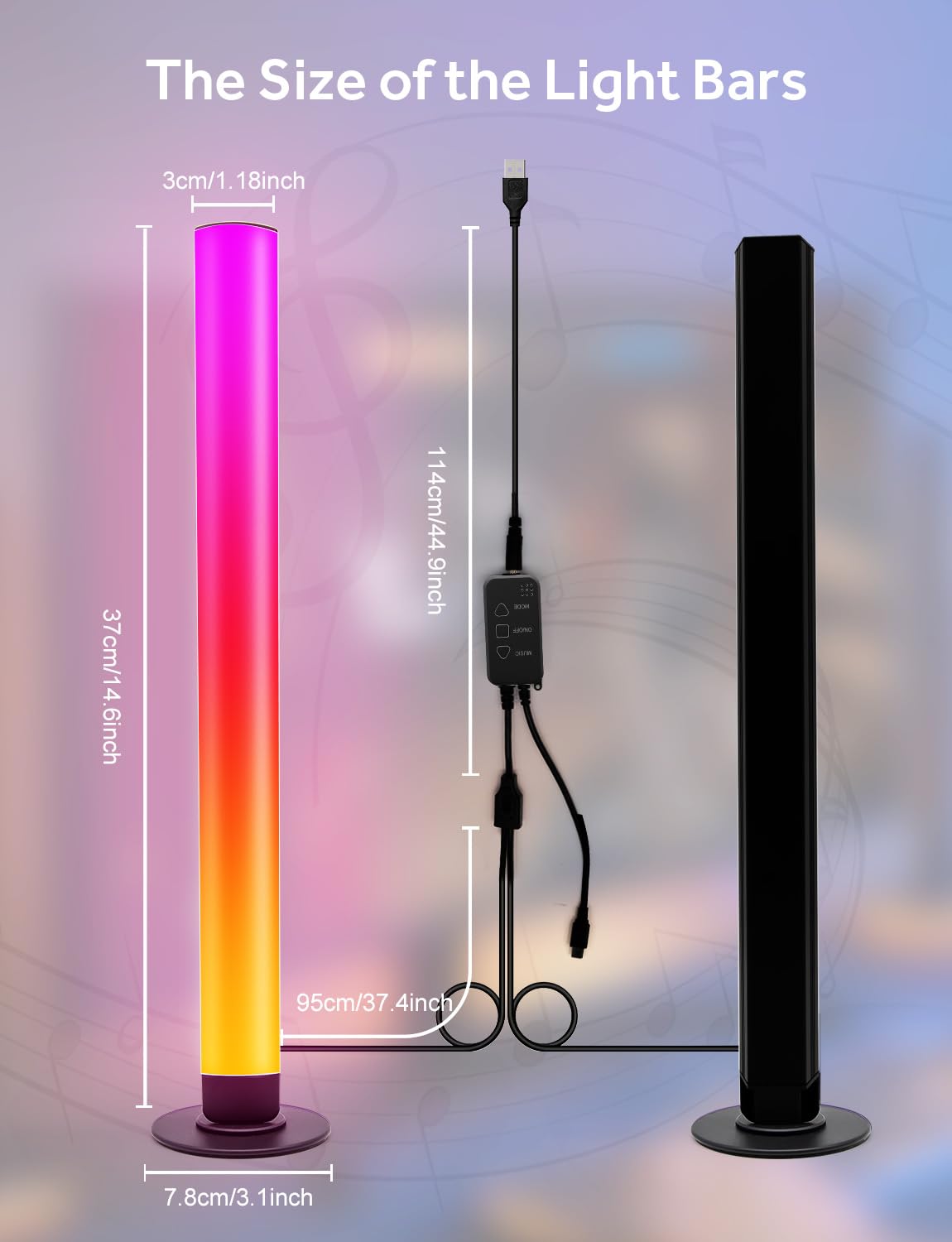 ELOUYCKE RGB Smart Light Bars – 16M Colors, 213 Effects & Music Sync TV Gaming Lights