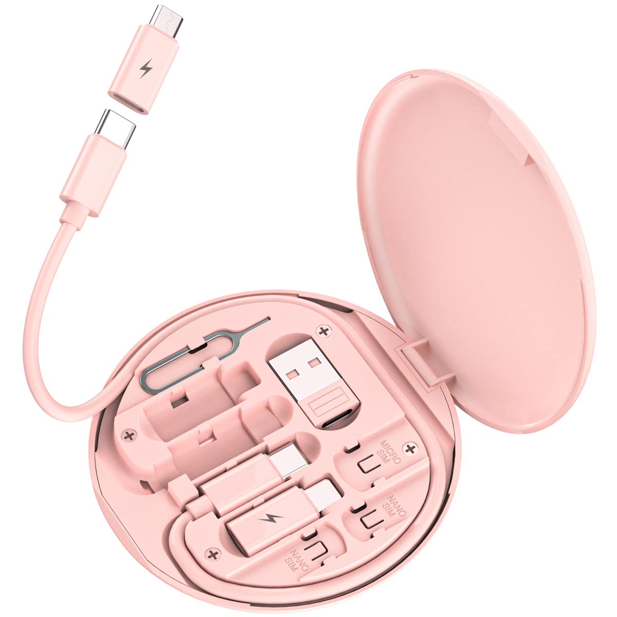 USB-C Adapter Kit with Fast Charging Cable – Multi USB Converter Set with SIM Storage