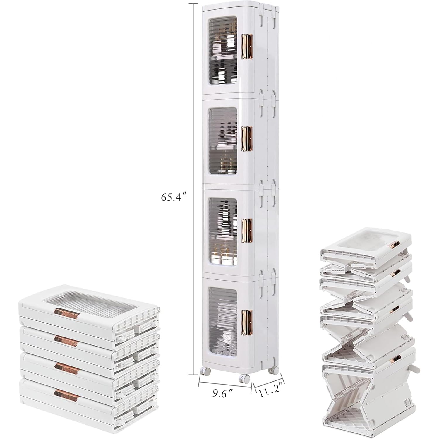 Slim Tall Storage Cabinet with Adjustable Shelves & Wheels – Waterproof Vertical Organizer for Bathroom, Kitchen & Small Spaces