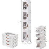 Slim Tall Storage Cabinet with Adjustable Shelves & Wheels – Waterproof Vertical Organizer for Bathroom, Kitchen & Small Spaces