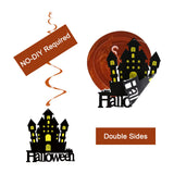 Halloween Hanging Swirl Decorations – 36 Pack Pre-Assembled Ceiling & Wall Party Décor with Bats, Ghosts, Skulls & Pumpkins (Black)