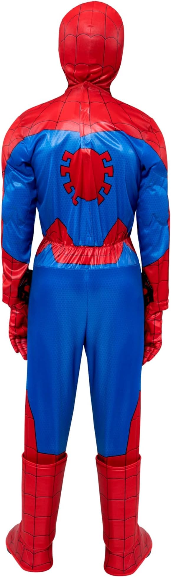 Marvel Spider-Man Youth Deluxe Costume – Padded Jumpsuit with Gloves & Detachable Fabric Mask for Kids