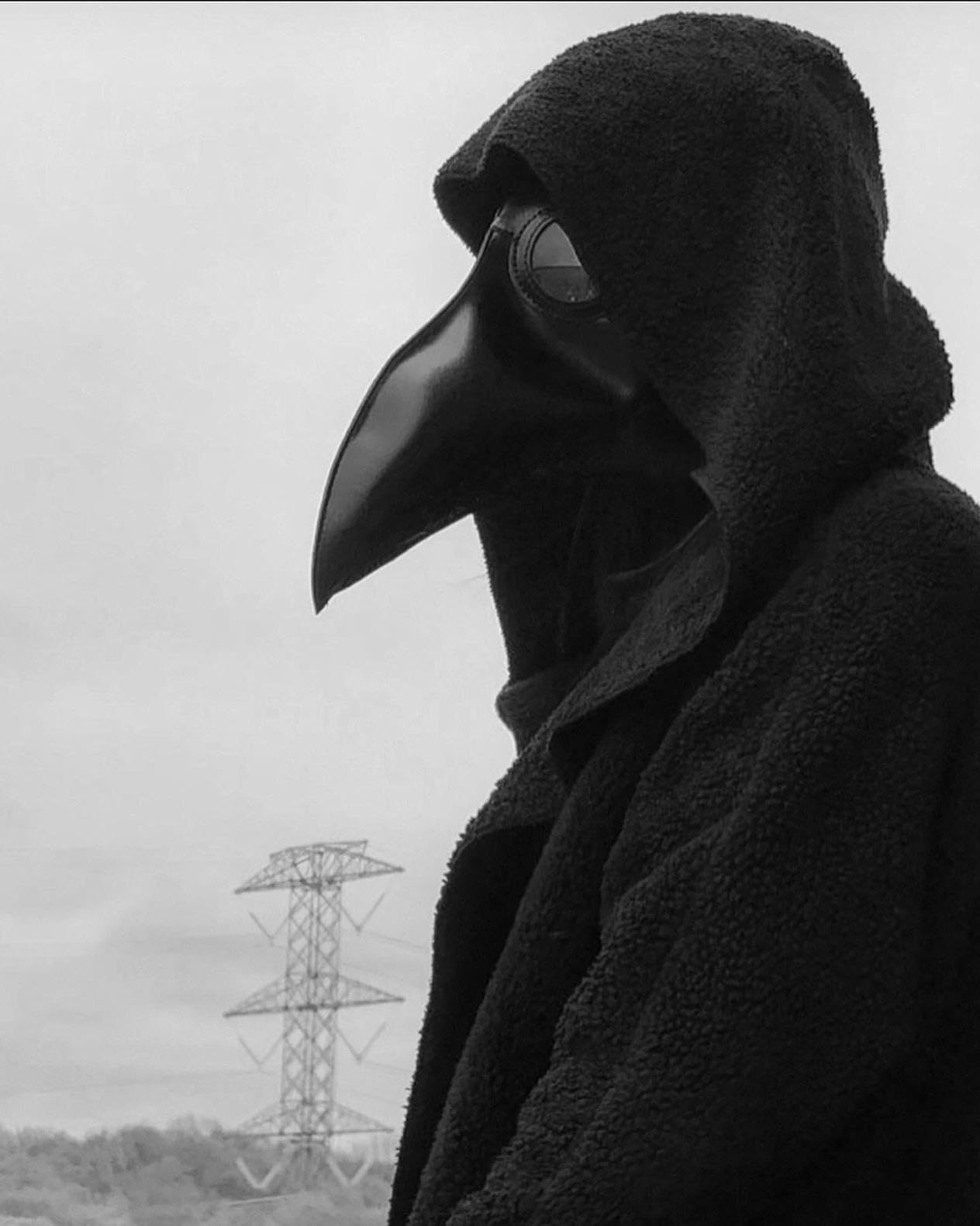 Raxwalker Plague Doctor Halloween Mask - Steampunk Raven Prop for Men and Boys - PU Leather Long Beak Cosplay Costume Scream Mask(Black)