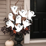 12PCS White Ghost Halloween Tree Picks – Cute Corrugated Plastic Ornaments for Indoor & Outdoor Decor