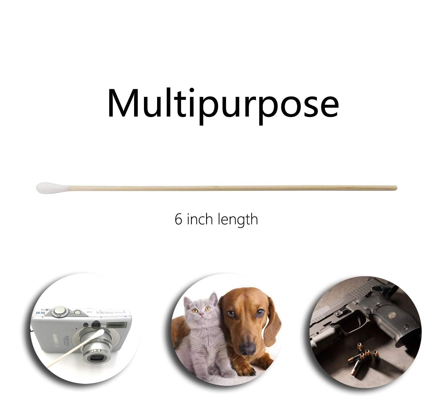 Extra Long Cotton Swabs 600pcs with Sturdy Wooden Sticks – Multipurpose Precision Cleaning Applicators for Crafts, Pets & Detailed Care