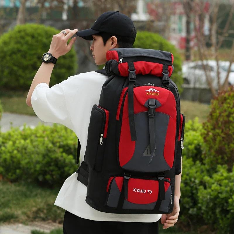 64L Waterproof Mountaineering Backpack – Large Capacity Outdoor Hiking, Camping & Climbing Rucksack with Padded Straps – Light Blue  (≈ 116 karakter ✔)