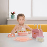 Pink 64 oz Stackable Bento Set with Insulated Lunch Bag